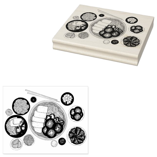 Carimbo De Borracha Shabu-Shabu Japão - Comida japonesa Hotpot (Carimbado)