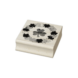 Carimbo De Borracha Shamrock Clover Wreath Saint Patrick Stamp