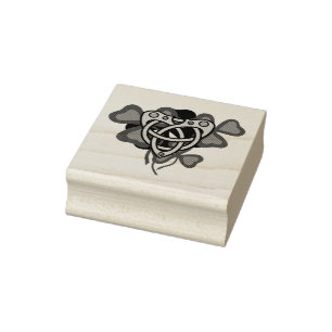 Carimbo De Borracha Shamrock irlandês, coração celta irlandês, trevo i