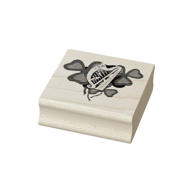 Carimbo De Borracha Shamrock irlandês, harpa irlandesa, trevo irlandês (Carimbo)