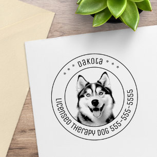 Carimbo De Borracha Siberian Husky Dog Pet Photo Round