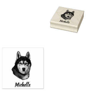 Carimbo De Borracha Siberian Husky Personalizado