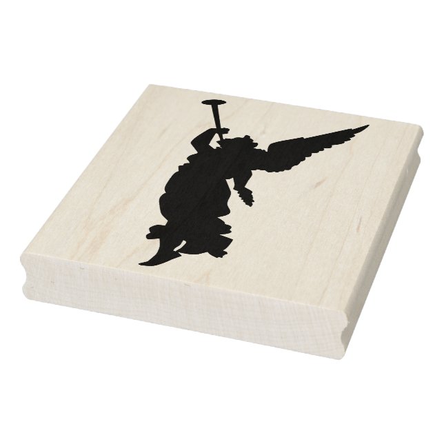 Carimbo De Borracha Silhouette Angel com o selo de arte de trompete (Carimbo)