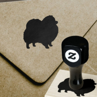 Carimbo De Borracha Silhouette de Cachorro Pomerano