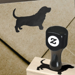Carimbo De Borracha Silhueta de Basset Hound