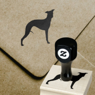 Carimbo De Borracha Silhueta De Cachorro De Whippet