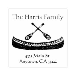 Carimbo De Borracha Silhueta de Canoa Tribal Personalizada