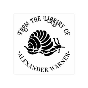 Carimbo De Borracha Silhueta de Caracol Praia à Beira-Mar Redonda Livr