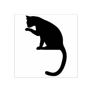 Carimbo De Borracha Silhueta de gato