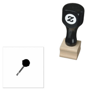 Carimbo De Borracha Silhueta de Pirulito Preto Minimalista