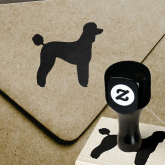 Carimbo De Borracha Silhueta de Raça de Poodle Standard
