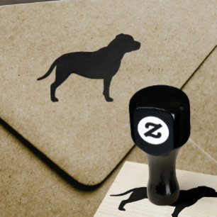 Carimbo De Borracha Silhueta de Staffordshire bull terrier