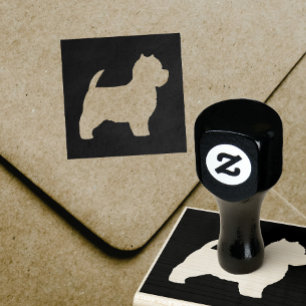 Carimbo De Borracha Silhueta de Terrier branco de montanhas ocidentais