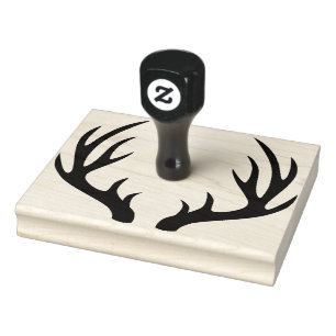 Carimbo De Borracha Silhueta rústica dos Antlers do fanfarrão dos