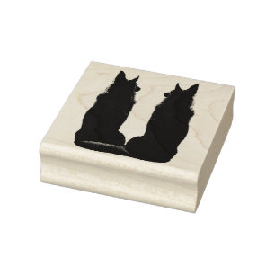 Carimbo De Borracha Silhuette duplo german shepherd