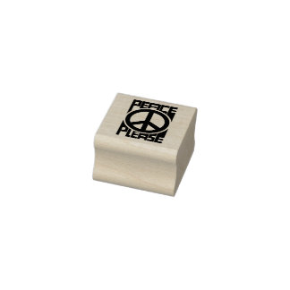 Carimbo De Borracha Símbolo da Paz com Letreiro Preto
