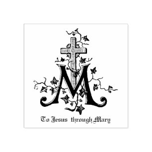 Carimbo De Borracha Símbolo Maria Marian da Virgem Católica