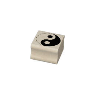 Carimbo De Borracha Símbolo Yin e Yang Branco e Preto
