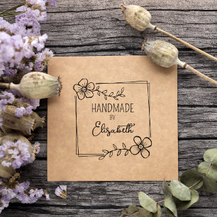 Carimbo De Borracha Simple Floral Handmade, Custom