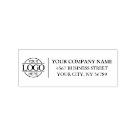 Carimbo De Borracha Simple Modern Company Business Logo Return Address