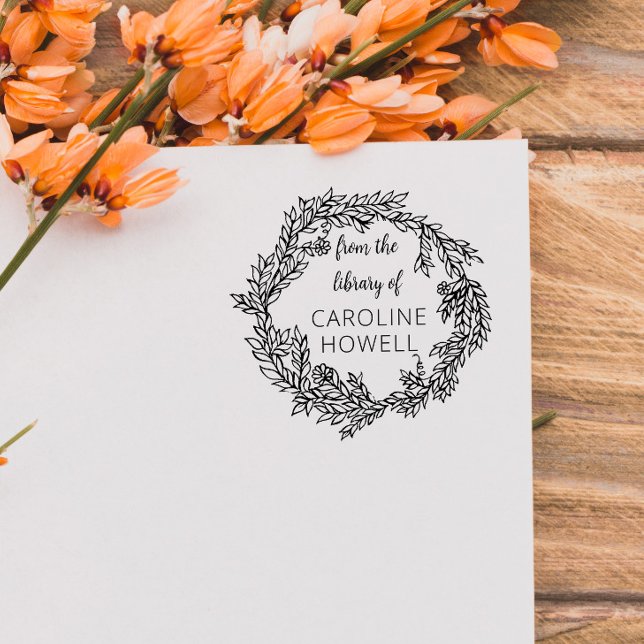 Carimbo De Borracha Simples E Elegante Saída Da Biblioteca Do Autoin (Criador carregado)