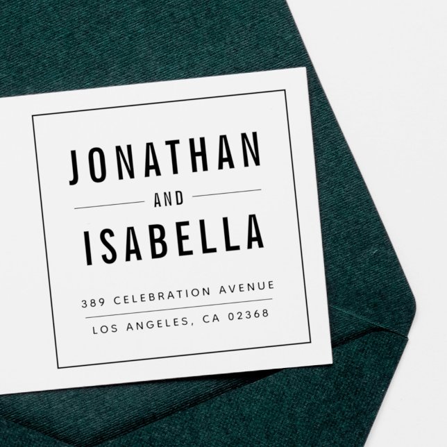 Carimbo De Borracha Simples Elegante Tipografia Endereço de Devolução  (Criador carregado)