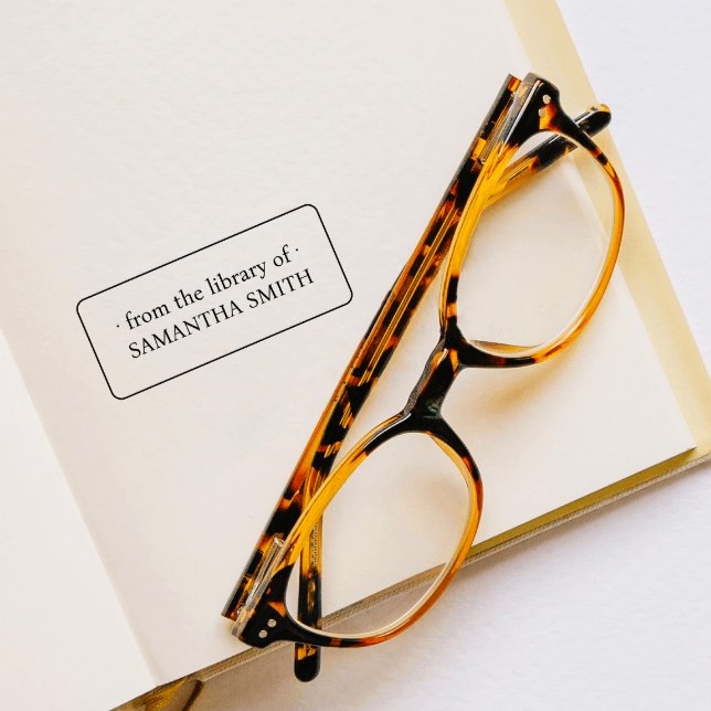 CARIMBO DE BORRACHA SIMPLES EX-LIVROS EM MOLDURA ELEGANTES PARA BIBLIO (Criador carregado)