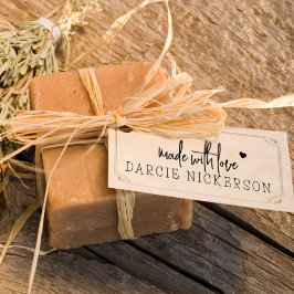 Carimbo De Borracha Simples Feito Com Amor Coração