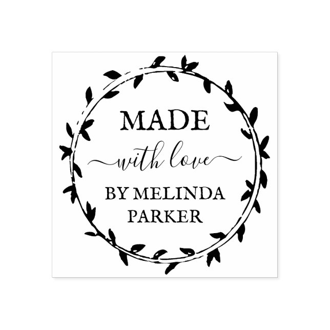 Carimbo De Borracha Simples Greenerescência Feita Com Amor (Impressão)