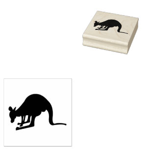 Carimbo De Borracha Simples ilustração de canguru australiano animal
