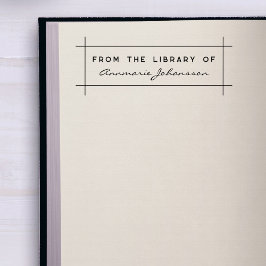 Carimbo De Borracha Simples Moderno Da Biblioteca Nome Personalizado L