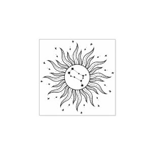 Carimbo De Borracha Sinal de Gemini Horoscópio Sun