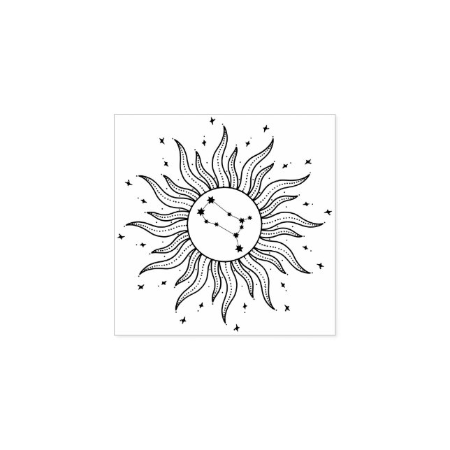Carimbo De Borracha Sinal de Gemini Horoscópio Sun (Impressão)