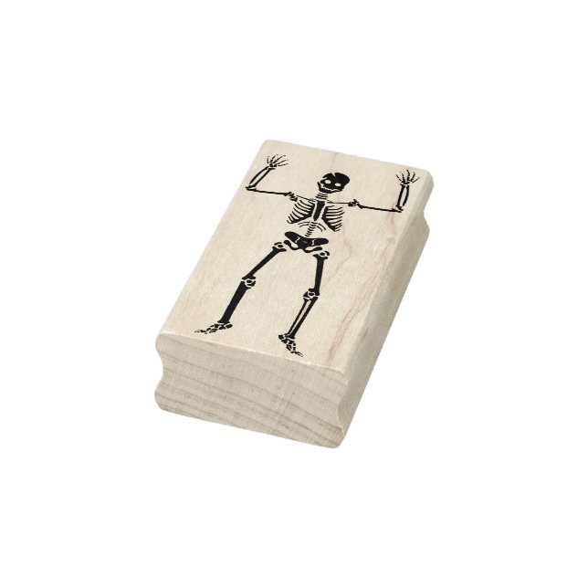 Carimbo De Borracha Skeleton Halloween Wood Art Stamp (Carimbo)