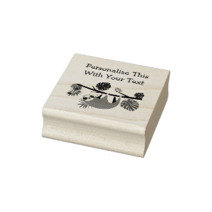 Carimbo De Borracha Sloth Personalizada de Divertimento de Texto