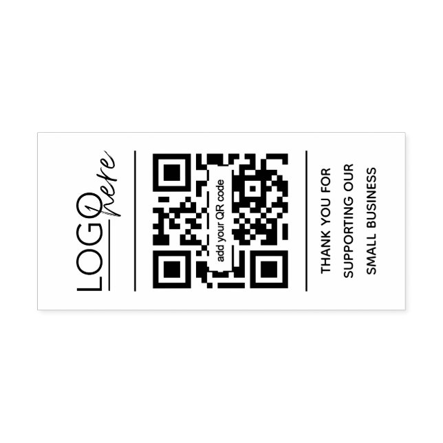 Carimbo De Borracha Small Business QR Code Thank You (Impressão)