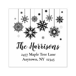 Carimbo De Borracha Snowflake Ornament Endereço Design Art Stamp