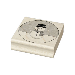 Carimbo De Borracha Snowy Winter Day Snowman
