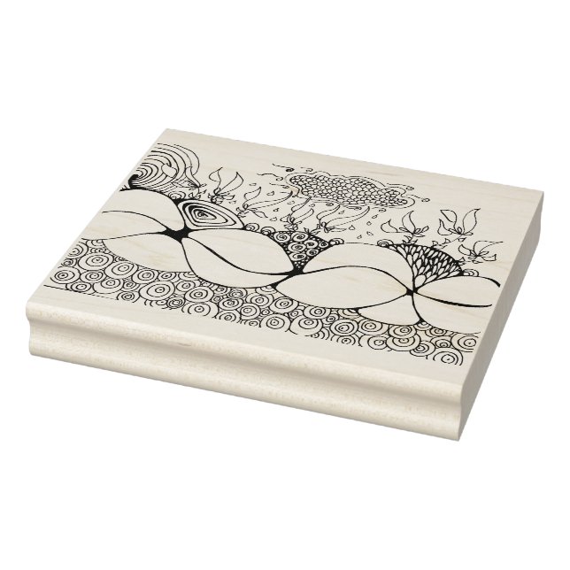 Carimbo De Borracha Sob o mar Design (Carimbo)