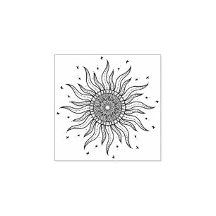 Carimbo De Borracha Sol de Tatuagem