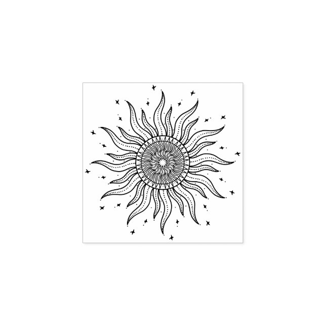 Carimbo De Borracha Sol de Tatuagem (Impressão)