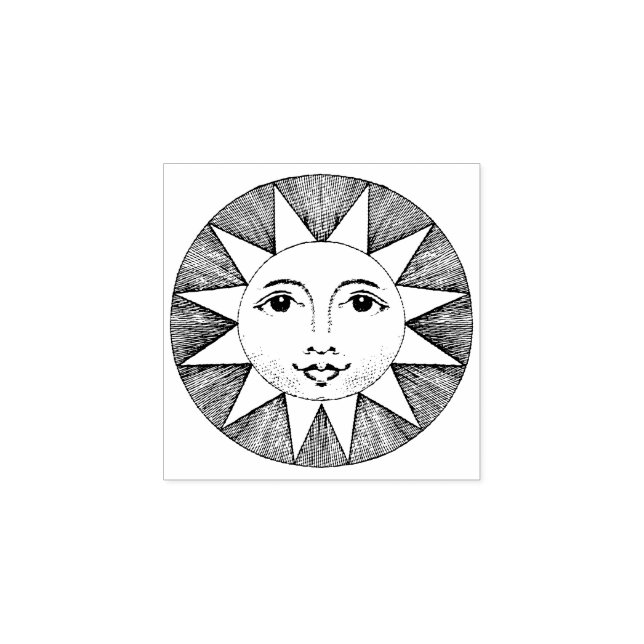 Carimbo De Borracha Sol Sorridente Redondo Fofo Mini Arte (Impressão)