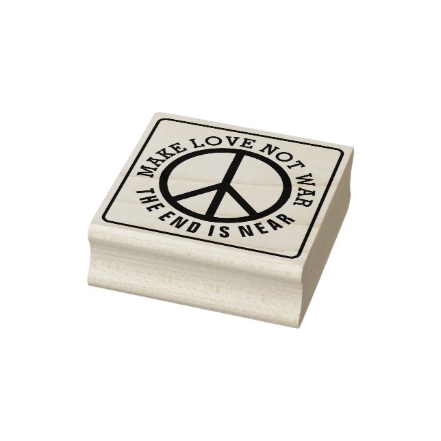 Carimbo De Borracha Solid Frame & Icon - PEACE + your Text (Carimbo)