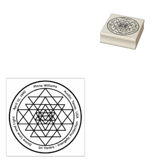 Carimbo De Borracha Sri Yantra – Talismã de Proteção Personalizável
