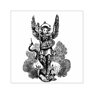 Carimbo De Borracha St Michael religioso o arcanjo