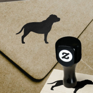 Carimbo De Borracha Staffordshire Bull Terrier Staffy Dog Silhout