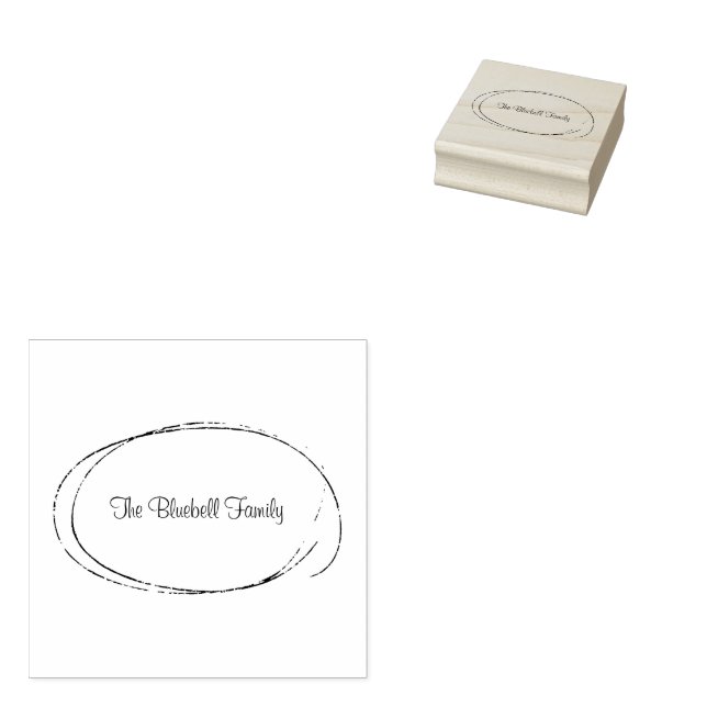 Carimbo De Borracha Stamp (5 cm x 5 cm) - Family Name (Carimbado)