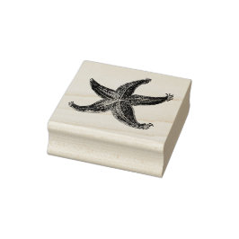 Carimbo De Borracha Starfish Vintage Estrelas do Mar Enchidas Oceano A