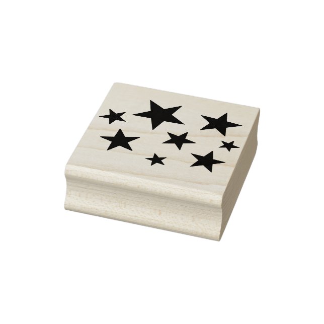 Carimbo De Borracha Stars Wood Art Stamp (Carimbo)