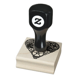 Carimbo De Borracha Steampunk Love Heart